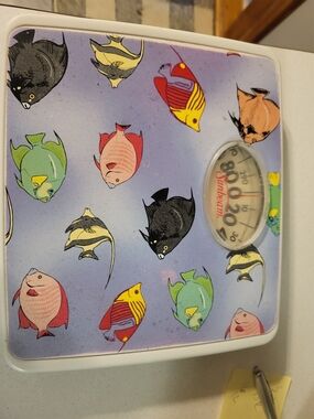 Vtg Sunbeam Mechanical Tropical Fish Themed Bathroom Scale (Working)